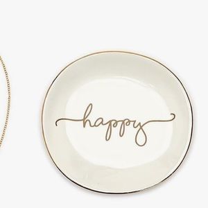 Two’s Company Happy Cream & Gold jewelry trinket